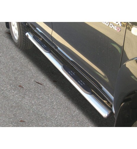 Pedane laterali ovali acciaio inox lucido Toyota Hilux Double Cab 2005 2015