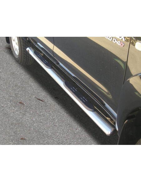Pedane laterali ovali acciaio inox lucido Toyota Hilux Double Cab 2005 2015