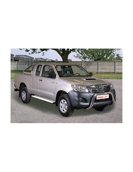 Pedane laterali ovali acciaio inox lucido Toyota Hilux Extra Cab 2005 2015