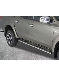 Pedane laterali ovali in acciaio inox lucido Fiat Fullback doppia cabina