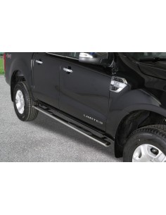 Pedane laterali ovali in acciaio inox lucido Ford Ranger Double Cab 2012 20