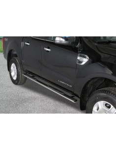 Pedane laterali ovali in acciaio inox lucido Ford Ranger Super Cab 2012 202