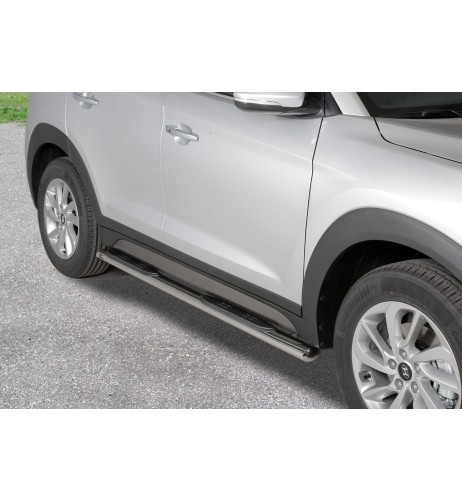 Pedane laterali ovali in acciaio inox lucido Hyundai Tucson dal 2015
