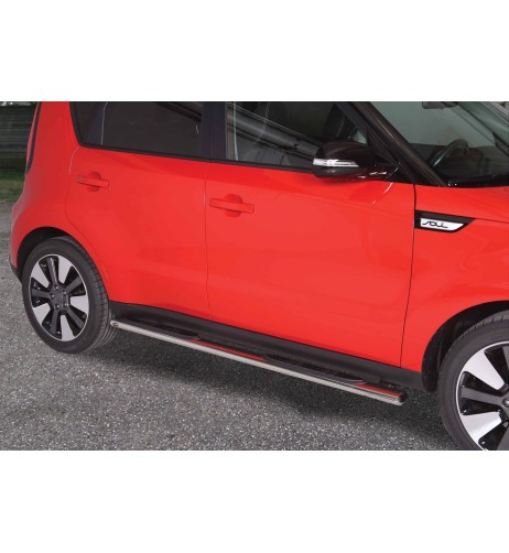 Pedane laterali ovali in acciaio inox lucido Kia Soul dal 2014