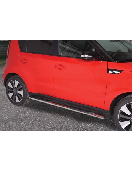 Pedane laterali ovali in acciaio inox lucido Kia Soul dal 2014