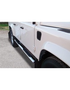 Pedane laterali ovali in acciaio inox lucido Land Rover Defender 90