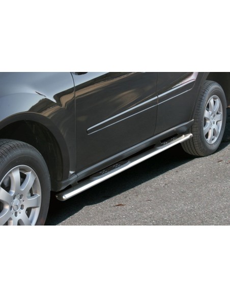 Pedane laterali ovali in acciaio inox lucido Mercedes Classe M W164 dal 200