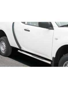 Pedane laterali ovali in acciaio inox lucido Mitsubishi L200 Club Cab 2010 