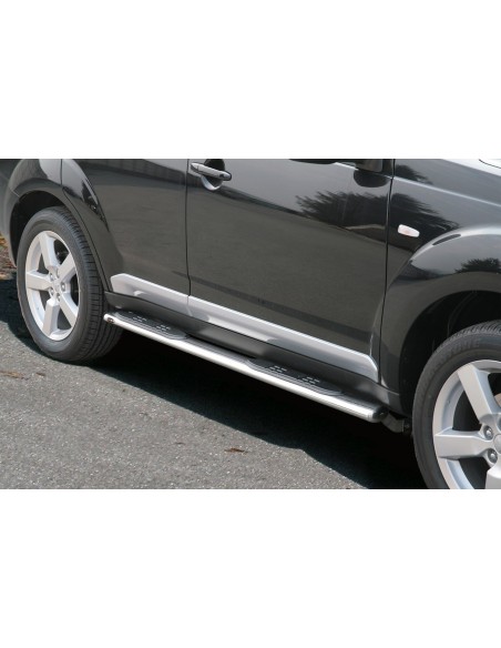 Pedane laterali ovali in acciaio inox lucido Mitsubishi Outlander 2007 2019