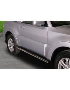 Pedane laterali ovali in acciaio inox lucido Mitsubishi Pajero 2 porte dal 