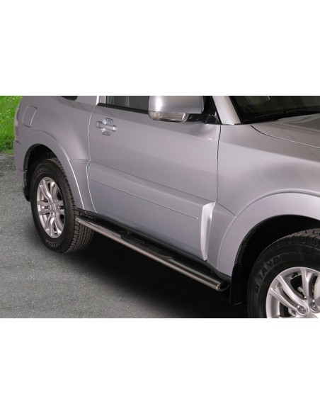 Pedane laterali ovali in acciaio inox lucido Mitsubishi Pajero 2 porte dal 
