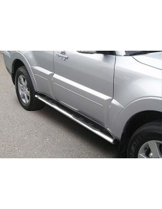 Pedane laterali ovali in acciaio inox lucido Mitsubishi Pajero 4 porte dal 