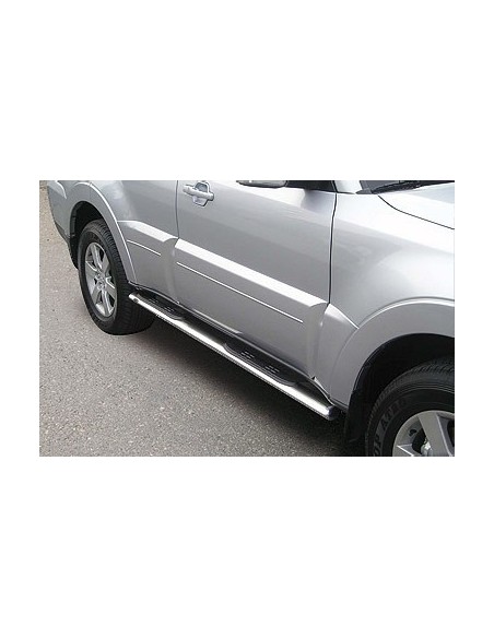 Pedane laterali ovali in acciaio inox lucido Mitsubishi Pajero 4 porte dal 