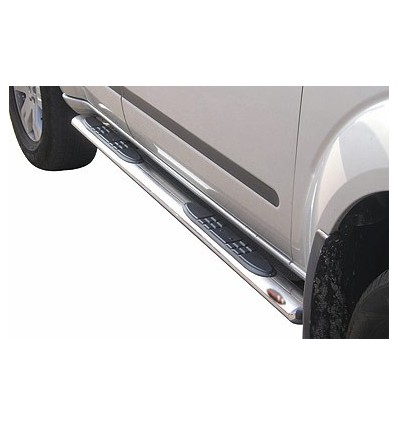Pedane laterali ovali in acciaio inox lucido Nissan Pathfinder fino al 2010