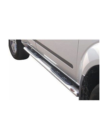 Pedane laterali ovali in acciaio inox lucido Nissan Pathfinder fino al 2010