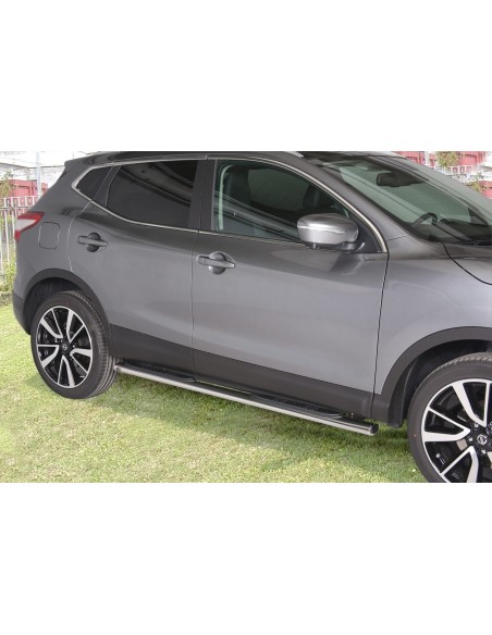 Pedane laterali ovali in acciaio inox lucido Nissan Qashqai dal 2014