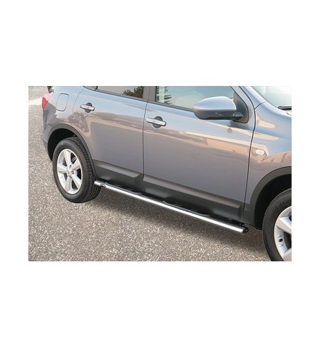 Pedane laterali ovali in acciaio inox lucido Nissan Qashqai 2