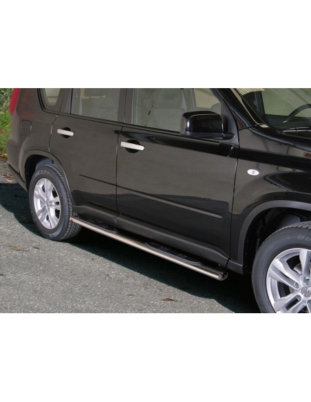 Pedane laterali ovali in acciaio inox lucido Nissan X Trail 2011 2014