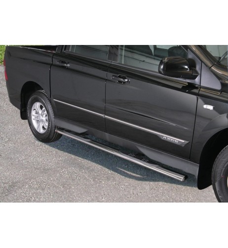 Pedane laterali ovali in acciaio inox lucido SsangYong Actyon Sport dal 200