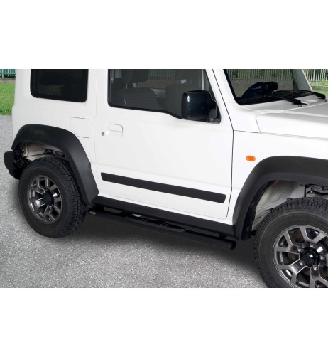 Pedane laterali ovali inox black Suzuki Jimny dal 2018