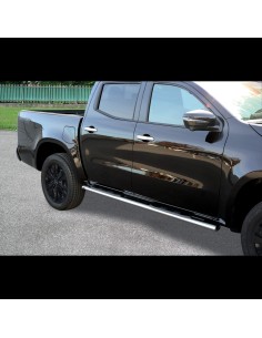 Pedane laterali ovali inox lucido Mercedes Classe X doppia cabina dal 2017