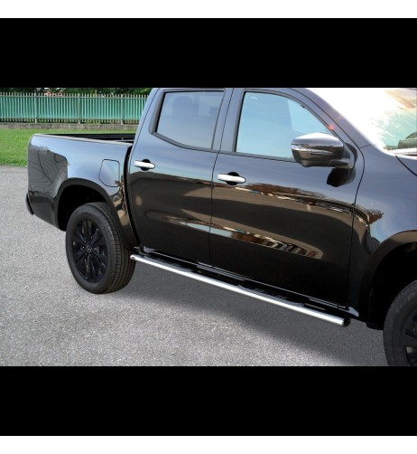 Pedane laterali ovali inox lucido Mercedes Classe X doppia cabina dal 2017