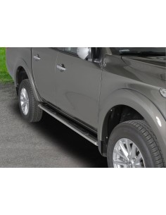 Pedane laterali ovali inox lucido Mitsubishi L200 Double Cab 2015 2018