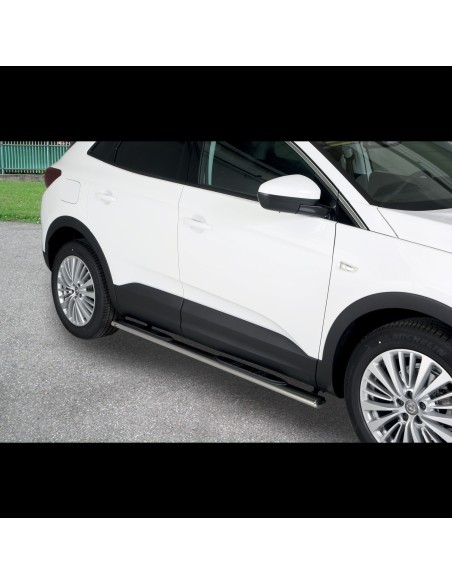 Pedane laterali ovali inox lucido Opel Grandland X dal 2017