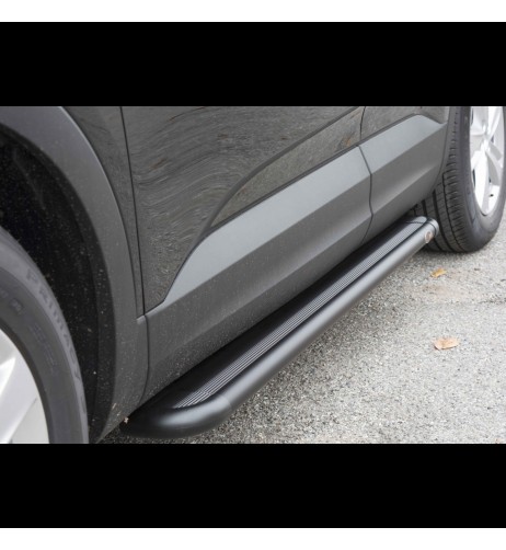 Pedane laterali S50 stondate alluminio black Opel Grandland X dal 2017