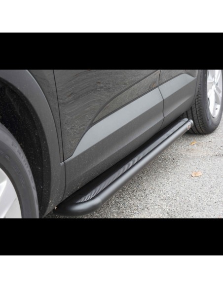 Pedane laterali S50 stondate alluminio black Opel Grandland X dal 2017