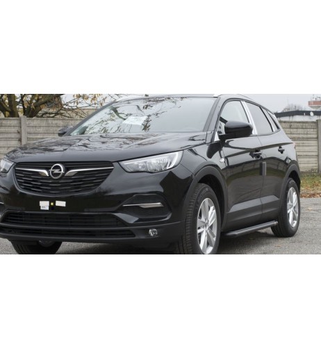 Pedane laterali S50 stondate alluminio black Opel Grandland X dal 2017