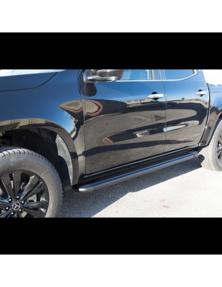 Pedane laterali S50 stondate alluminio black Renault Alaskan doppia cabina