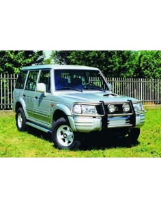 Pedane laterali S50 stondate alluminio Hyundai Galloper 4P con modanatura 2