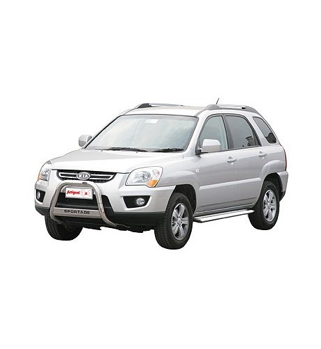 Pedane laterali S50 stondate alluminio Kia Sportage 2004 2009 con minigonne