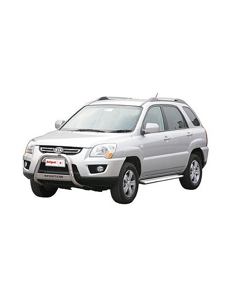Pedane laterali S50 stondate alluminio Kia Sportage 2004 2009 con minigonne