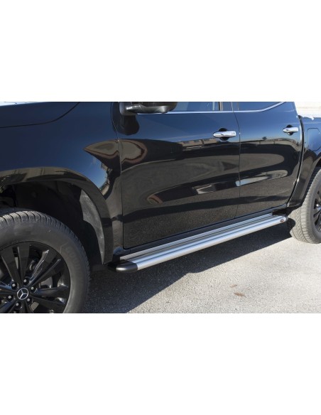 Pedane laterali S50 stondate alluminio Mercedes Classe X doppia cabina