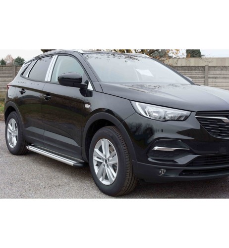 Pedane laterali S50 stondate alluminio Opel Grandland X dal 2017