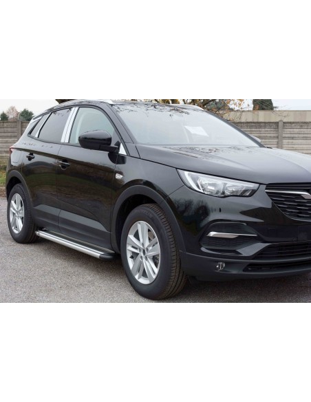 Pedane laterali S50 stondate alluminio Opel Grandland X dal 2017