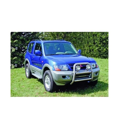 Pedane laterali S50 stondate alluminio Pajero V60 2P 2000 2002 c modanature