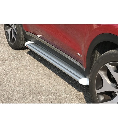 Pedane laterali S50 stondate alluminio WHITE Kia Soul dal 2009 al 2013