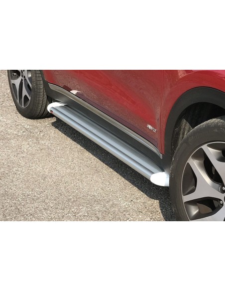 Pedane laterali S50 stondate alluminio WHITE Kia Soul dal 2009 al 2013