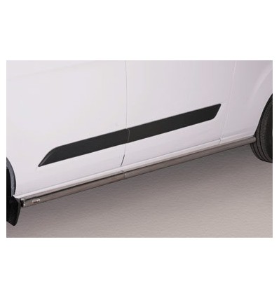 Tubi laterali in acciaio inox lucido 60mm Ford Transit Custom Long dal 2013