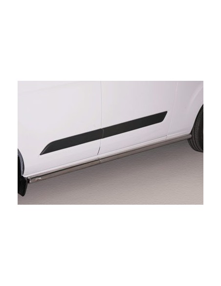 Tubi laterali in acciaio inox lucido 60mm Ford Transit Custom Long dal 2013