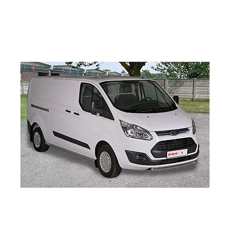 Tubi laterali in acciaio inox lucido 60mm Ford Transit Custom Long dal 2013