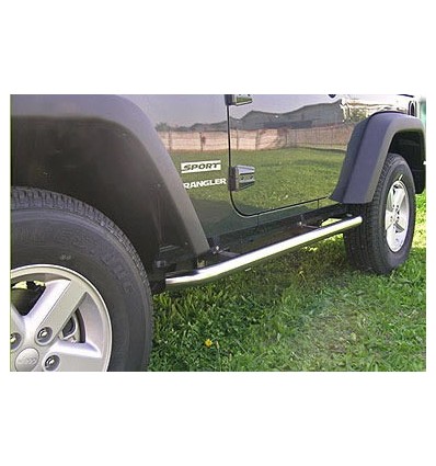 Tubi laterali in acciaio inox lucido 60mm Jeep Wrangler 2 porte dal 2007 al 2010