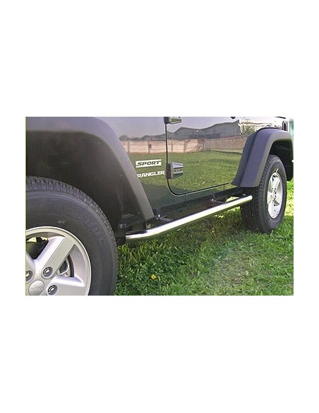 Tubi laterali in acciaio inox lucido 60mm Jeep Wrangler 2 porte dal 2007 al