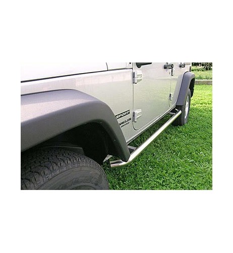Tubi laterali in acciaio inox lucido 60mm Jeep Wrangler 4 porte dal 2007 al