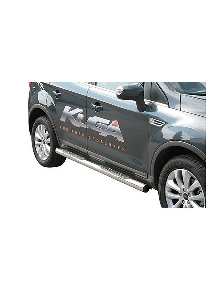 Tubi laterali in acciaio inox lucido 70mm Ford Kuga dal 2008 al 2012