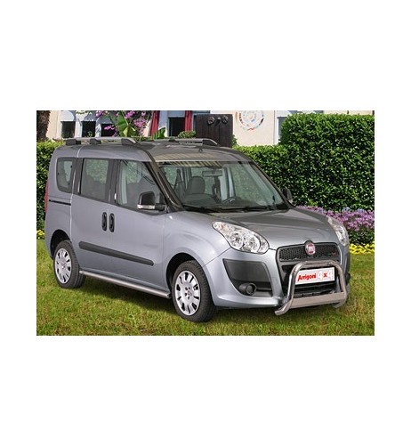 Tubi laterali in acciaio inox lucido di protezione 60mm Fiat Doblo 2010 20