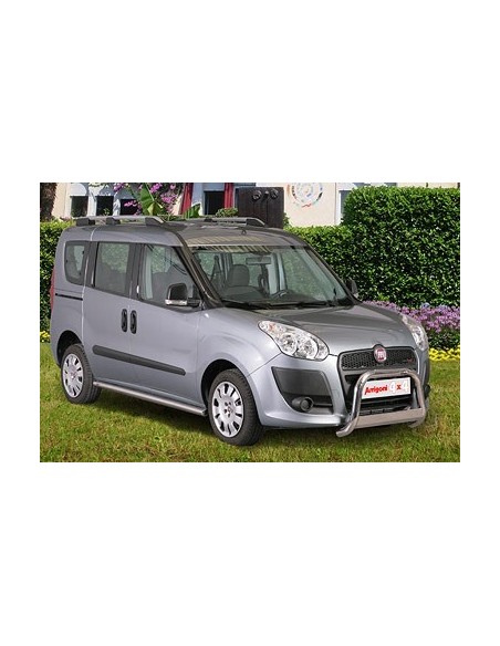 Tubi laterali in acciaio inox lucido di protezione 60mm Fiat Doblo 2010 20